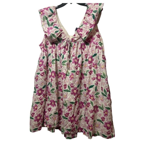 ARULA Other - ARULA Pink and Green Ruffled Babydoll Dress